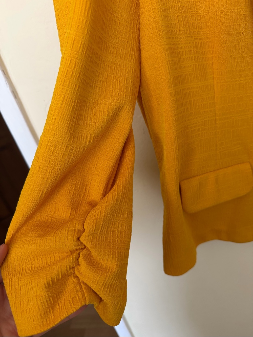 SOHO Apparel Women's Mustard Yellow Single-Button Blazer - Picture 3 of 7